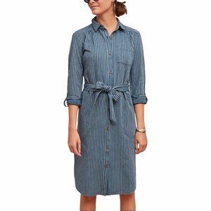 Anthropologie Blue Striped Midi Dress